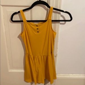 Mustard yellow buttoned girls romper
